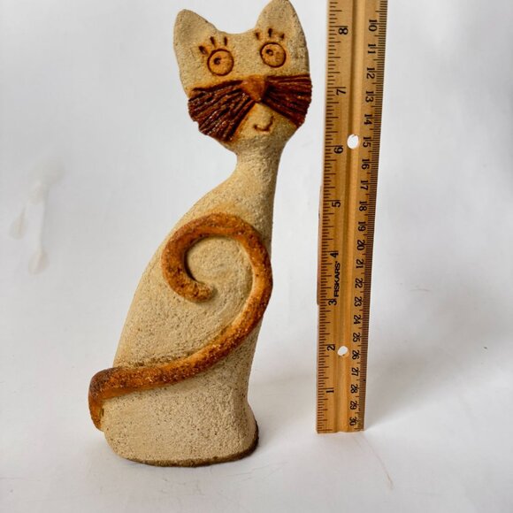 Handcrafted Rustic Ceramic Cat Figurine By Loja Do Oeste Portugal - Picture 2 of 16